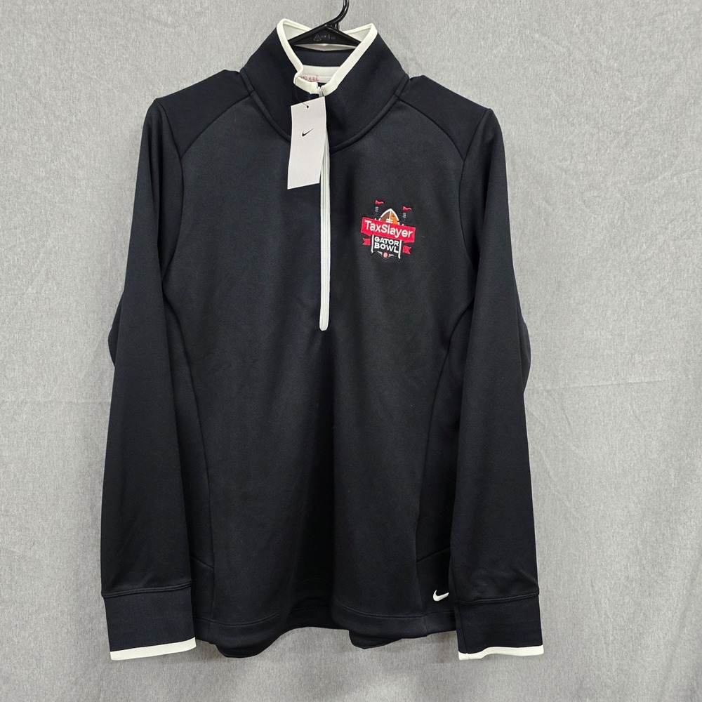 Nike Mens TaxSlayer‎ Gator Bowl 1/4 Zip Pullover Black XL NWT